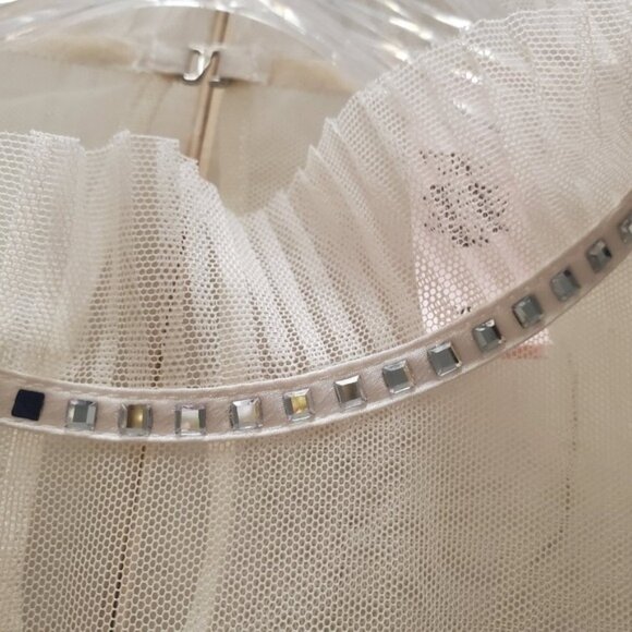 VS Sheer Chiffon Pleated Top Rhinestone Coquette Lingerie - Picture 4 of 13